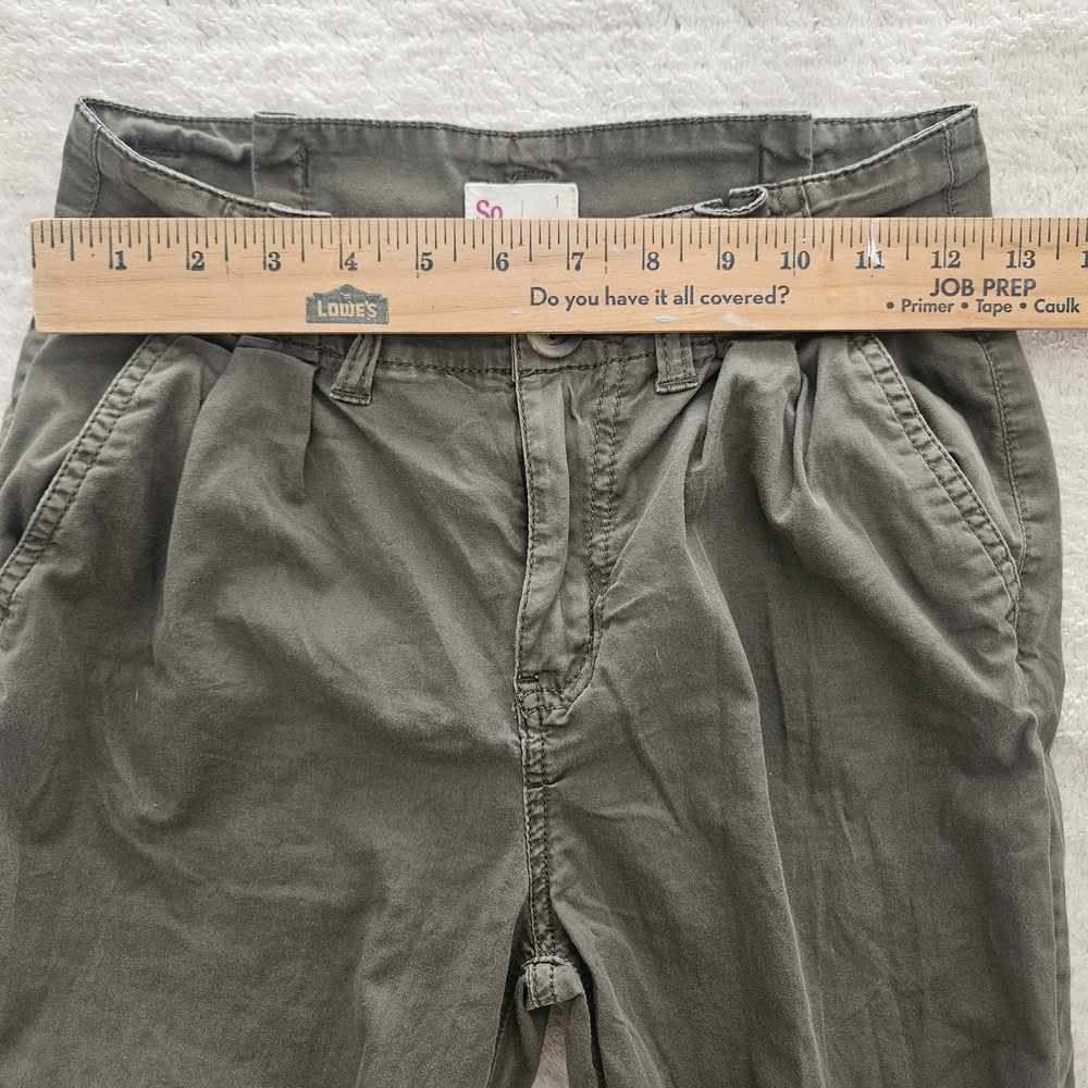 Olive Green Pleated Pants - Picture 6 of 8